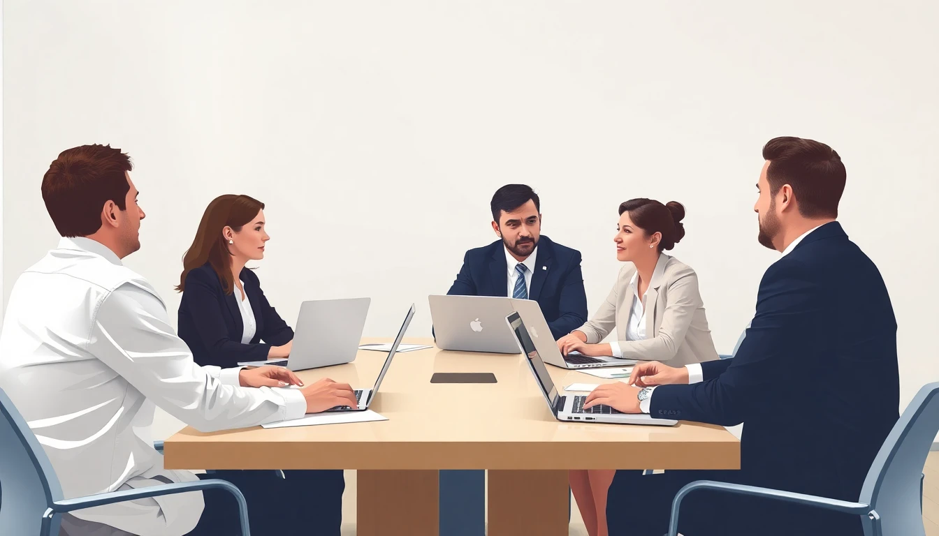 Equipo de BcReel conversando con clientes