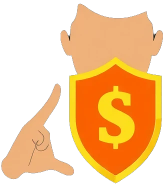 Persona señalando un escudo de seguridad en pantalla